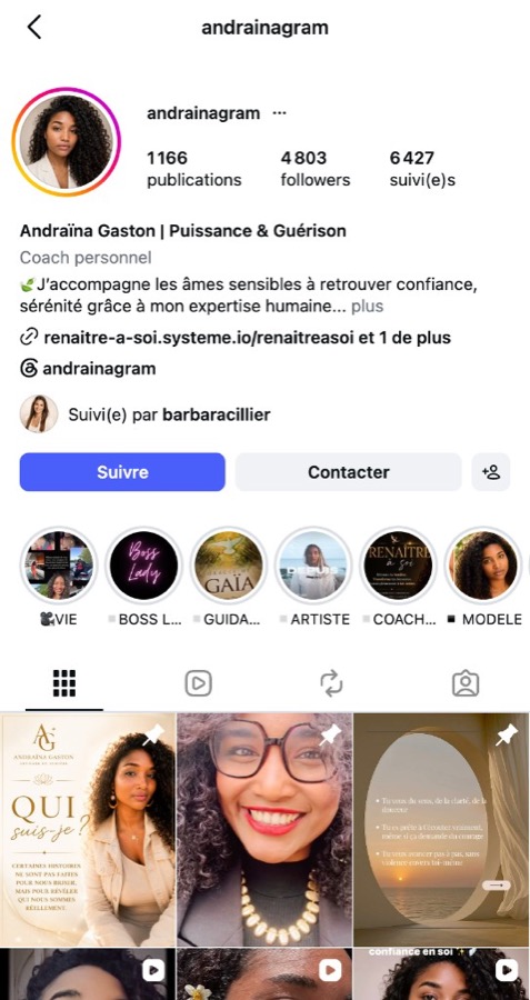 Profil Instagram @andrainagram