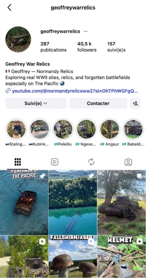 Profil Instagram @geoffreywarrelics